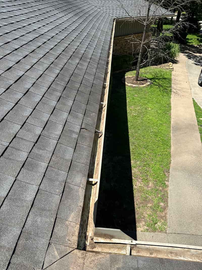 Clean gutters after gutter cleaning in Oklahoma City
