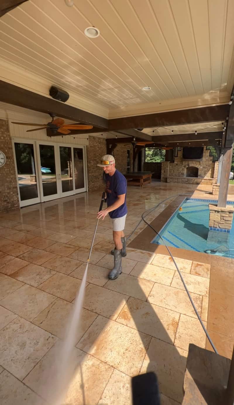 Patio after pressure washing in Oklahoma City